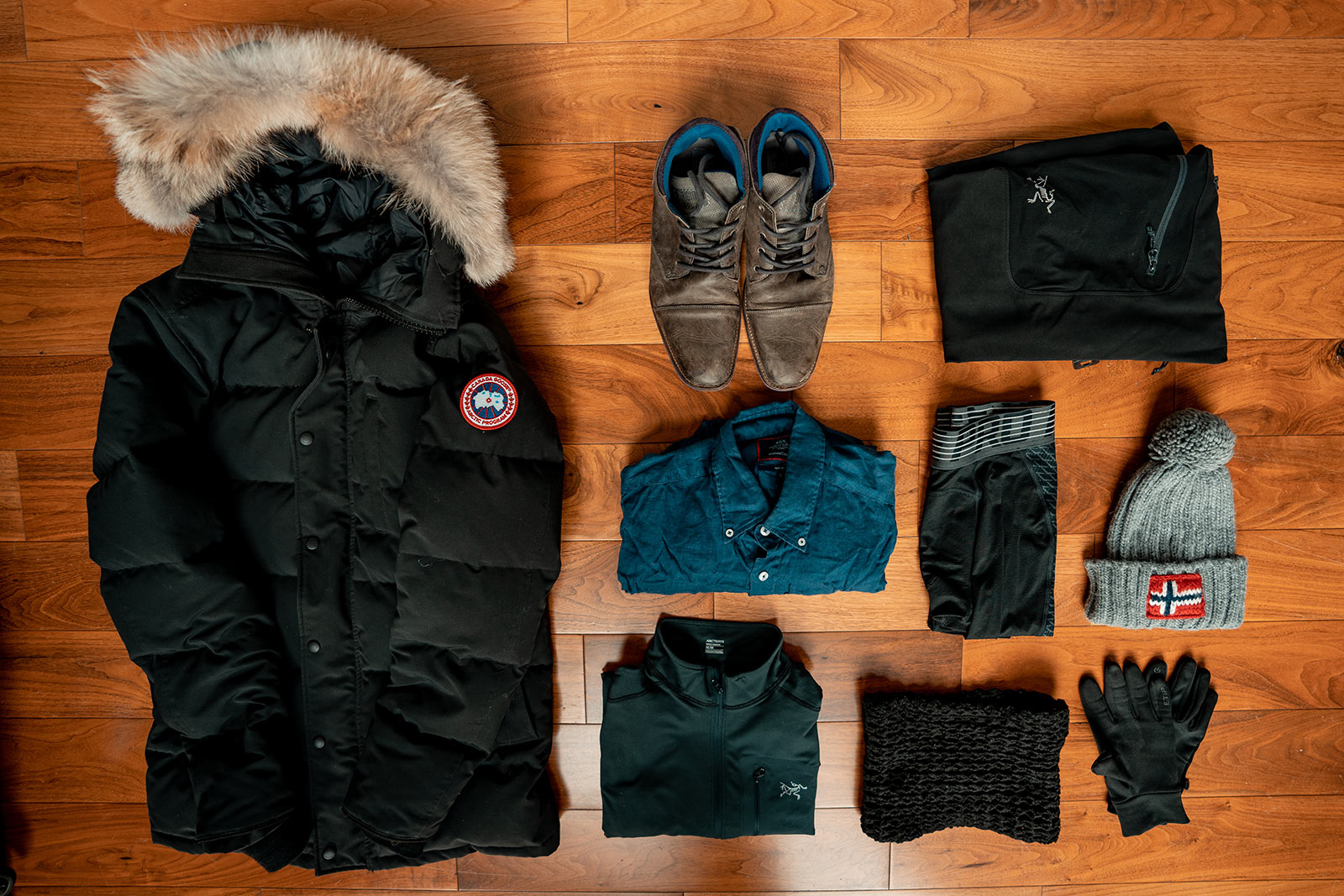 Winter clothing and shoes. Full packing list for winter in Iceland