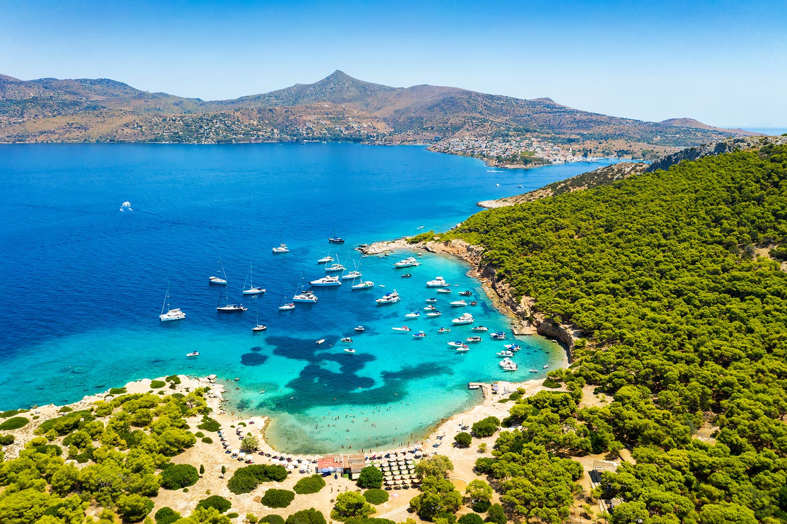 Aerial view of Saronic Islands in Athens. 10 things you must do in Athens