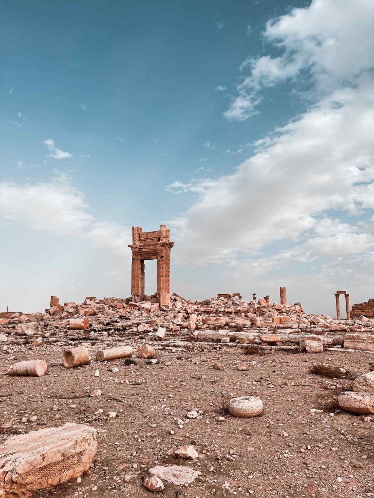 Ruins in Palmyra, Syria. The ruined ruins of Palmyra