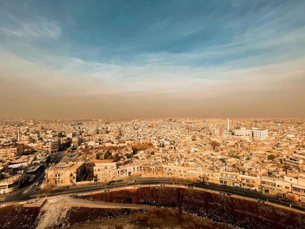 Aerial view of the city of Aleppo in Syria. 2021, end of year reflection post