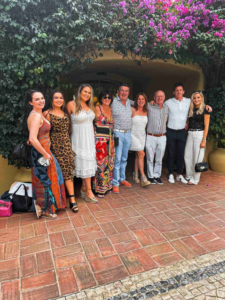 David Simpson with family and friends in Vila Joya, Portugal. The best meal at 2* Vila Joya
