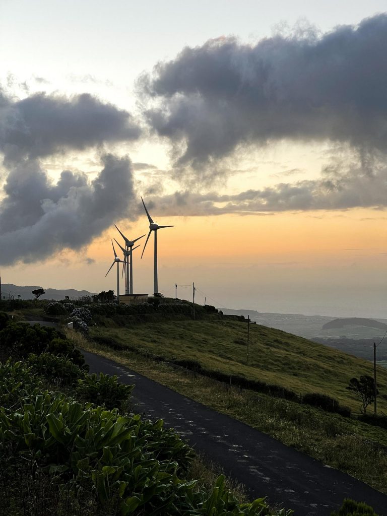 Wind turbines on mountain top in Terceira Island, The Azores. Is the Azores just Ireland in disguise
