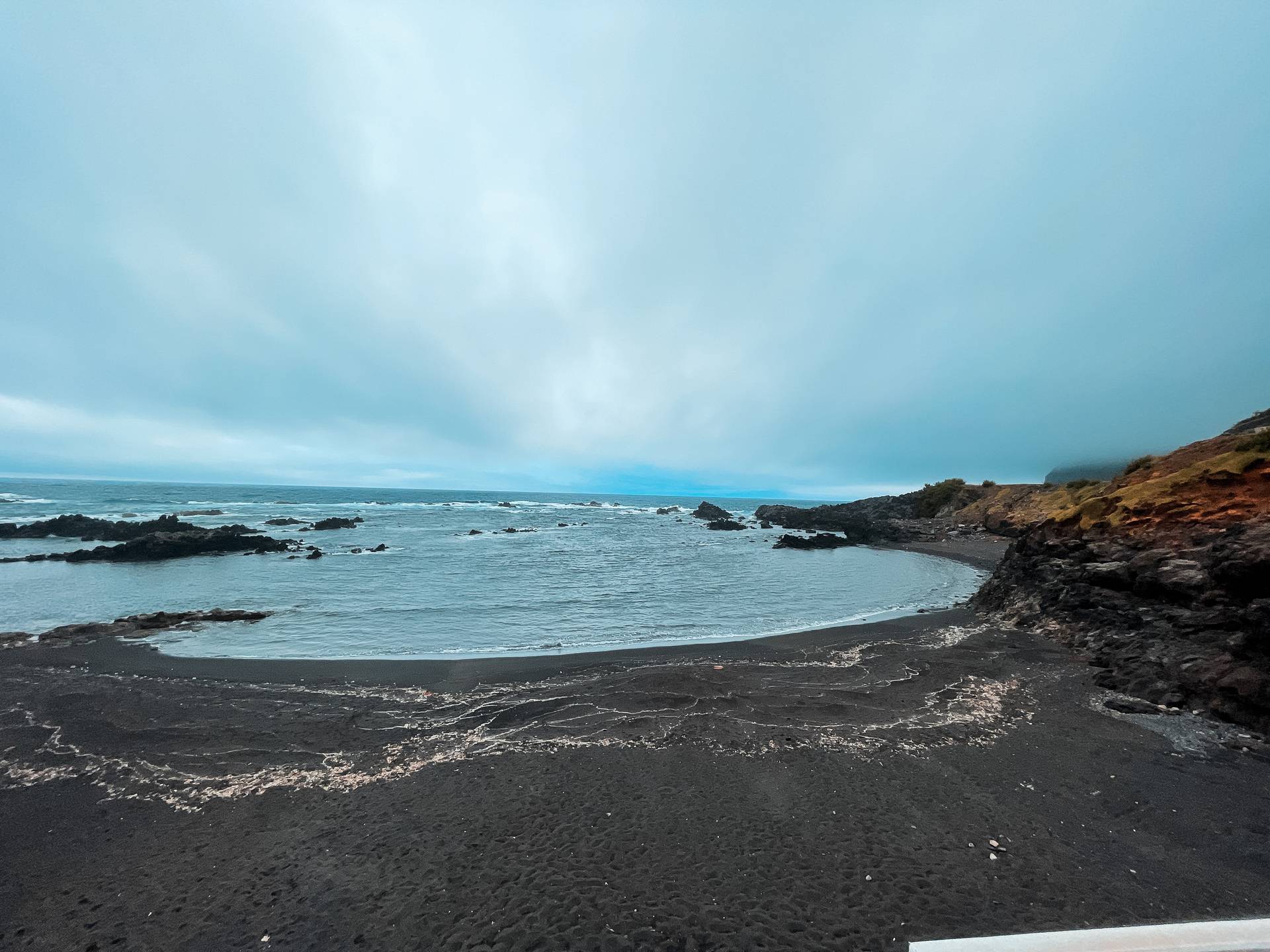 Black sand beach in Corvo, The Azores. Corvo & an insane Tinder story
