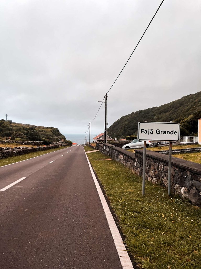 Highway passing Faja Grande in Flores, The Azores. Corvo & an insane Tinder story