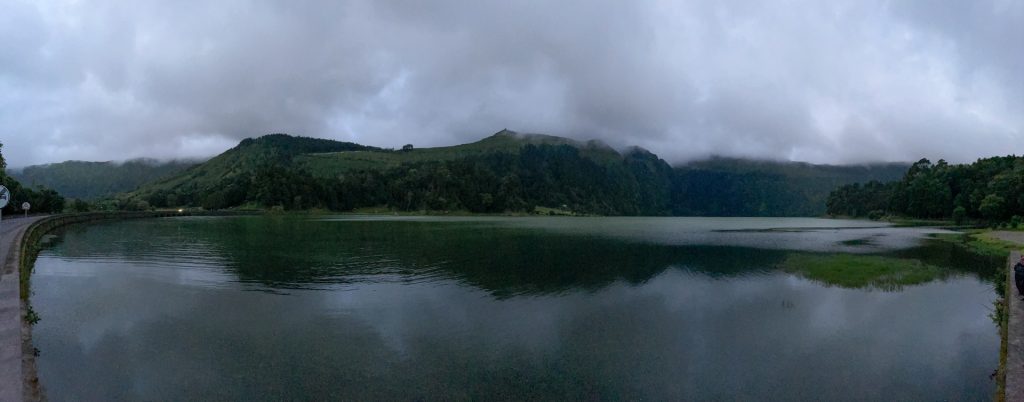 Cloud over lake in Pico, The Azores. Pico views and trouble parking at the whaling museum