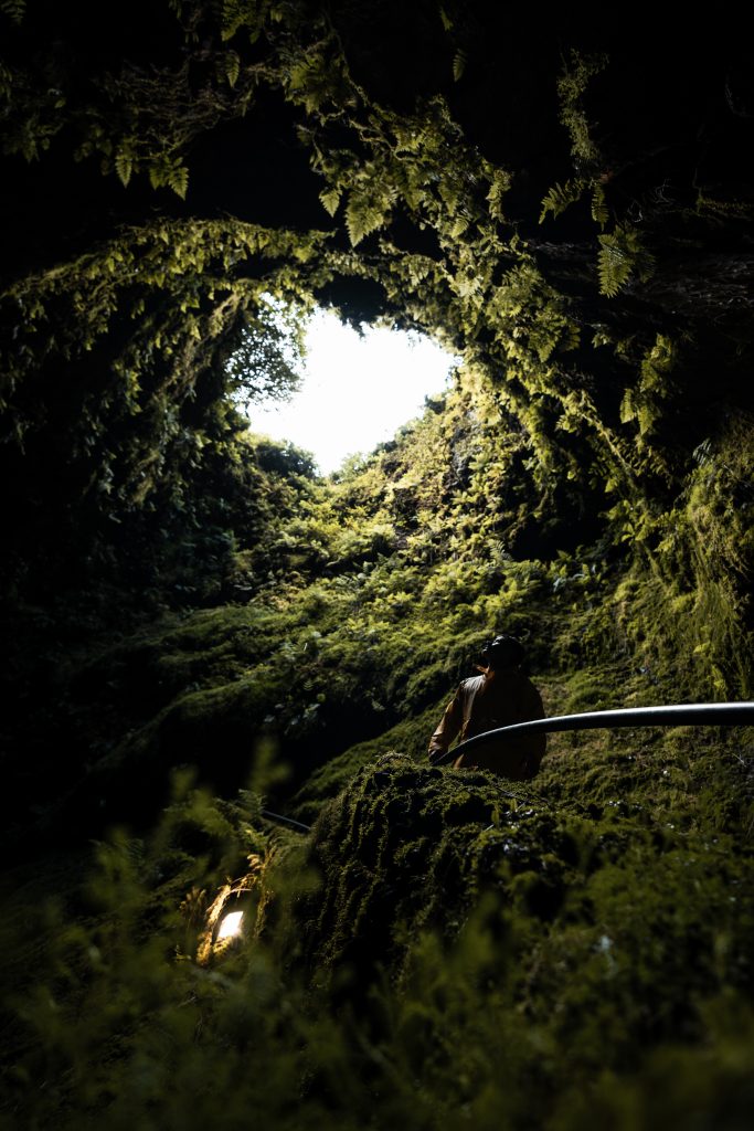 David Simpson inside a cave in Terceira Island, The Azores. Terceira, another photographer’s dream