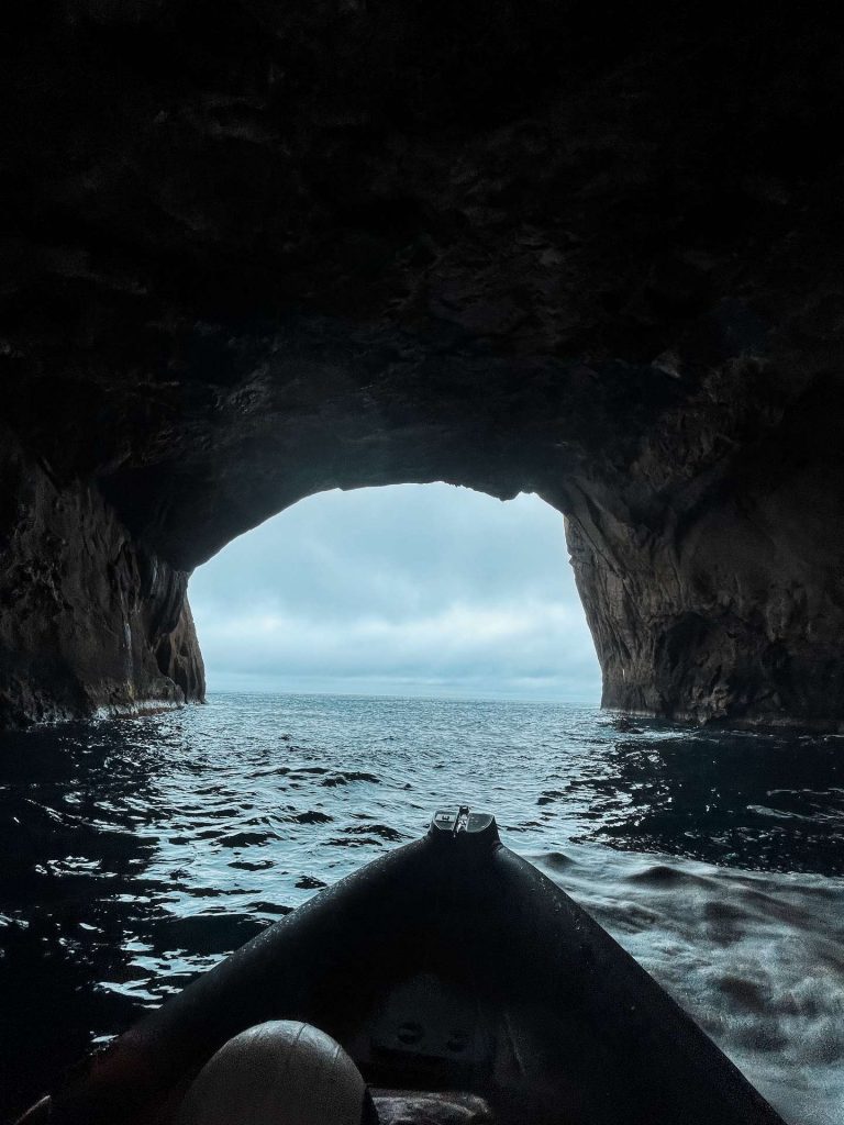 Inside a cave by the sea in Corvo, The Azores. Corvo & an insane Tinder story
