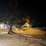 At night at Dickenson Bay bar. Back to counting countries & in my birthday suit!