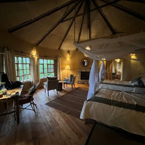 Bedroom accommodations in Mount Gahinga Lodge in Kigali, Rwanda. Uganda Gorilla trek
