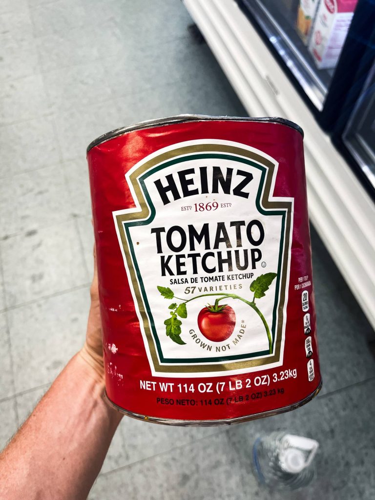 Large can of Heinz tomato ketchup in British Virgin Islands. BVI has me