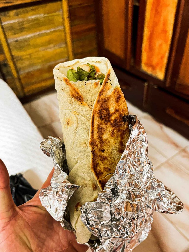 Shawarma wrapped in aluminum foil in Dominica. Quading & getting ghosted by my hotel in Dominica