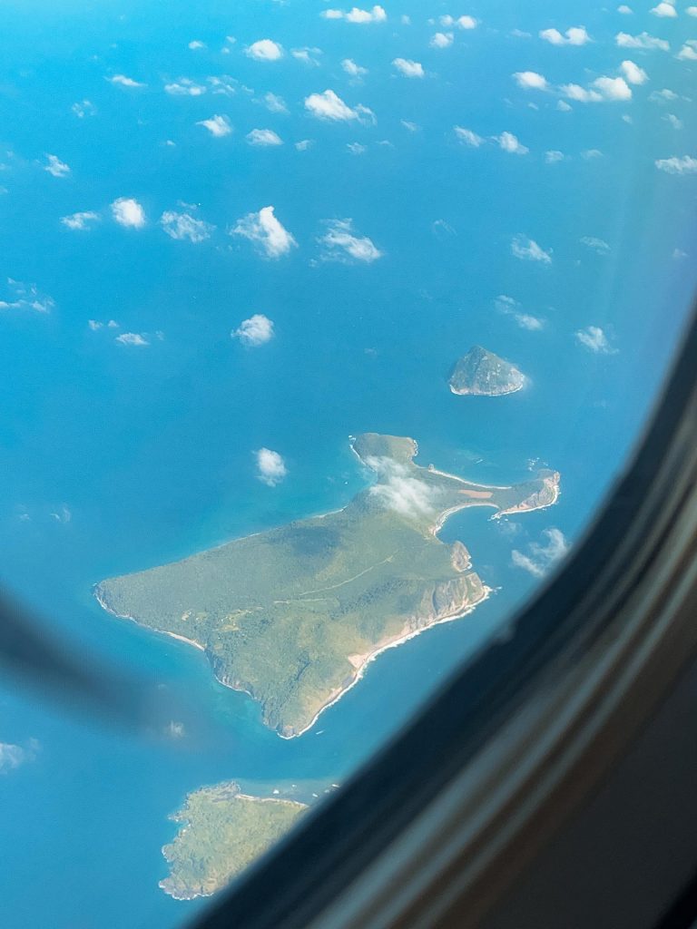 Aerial view from plane over Saint Vincent and the Grenadines. Quarantine detour!