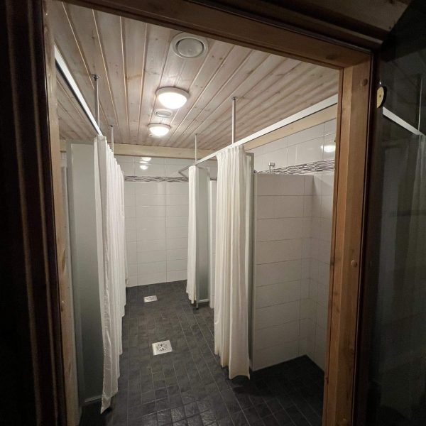 Common hotel shower room in Ivalo, Finland. The truth about Kakslauttanen Arctic resort