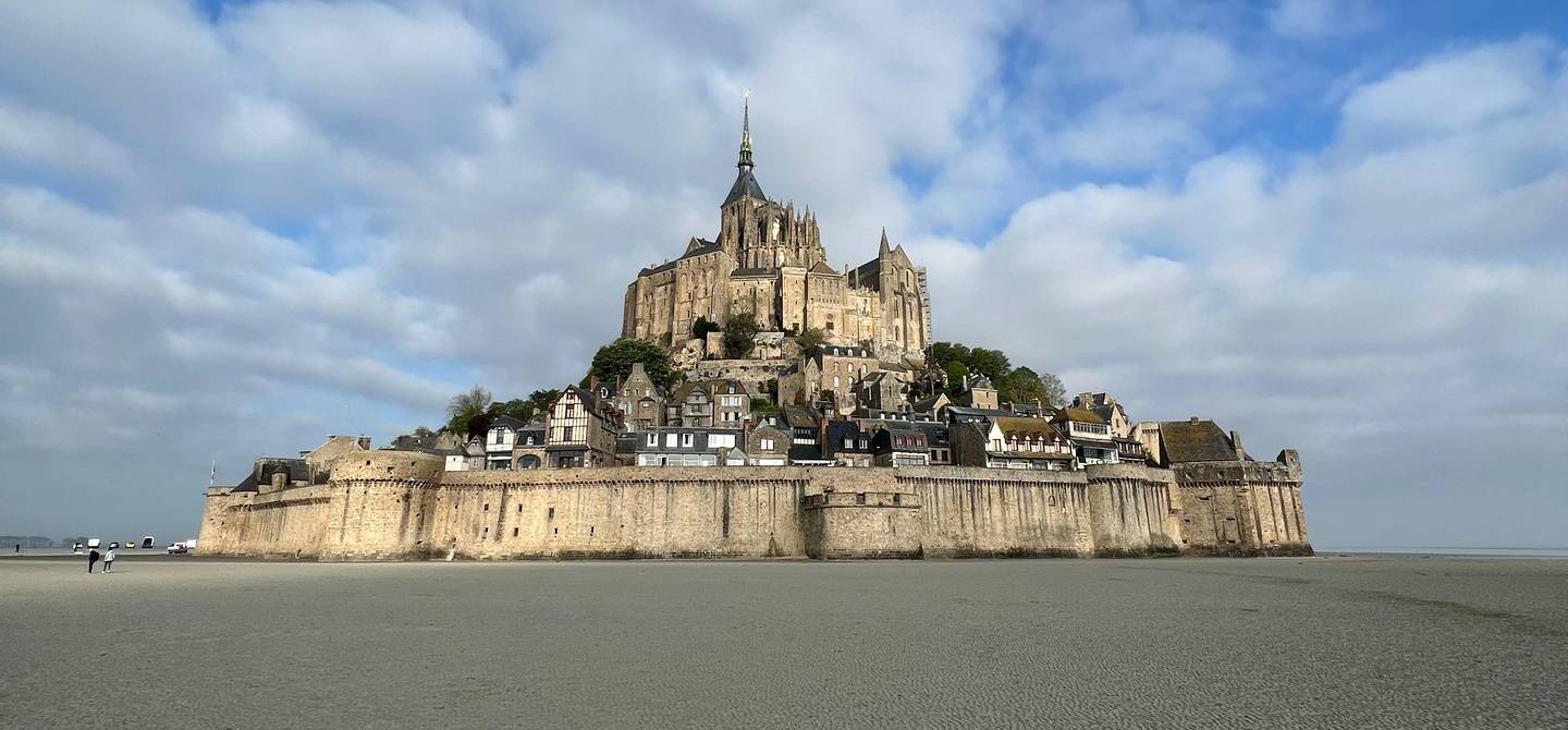 Mont Saint Michel Abbey in Normandy, France. The best steak & omelette in the world in the same day