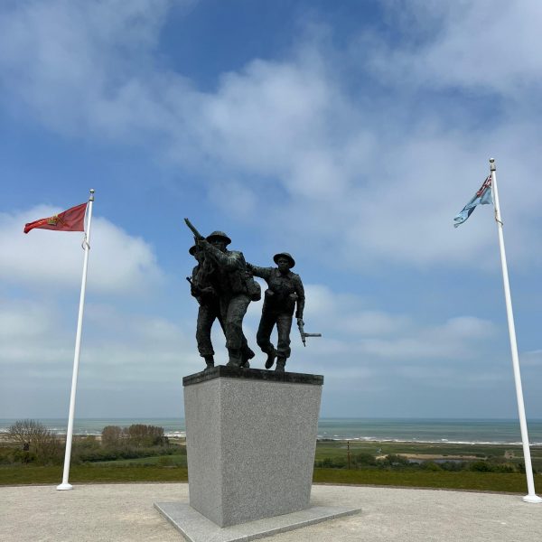 Monument in British Memorial in Normandy, France. Is there any such thing as a good beach in Normandy?