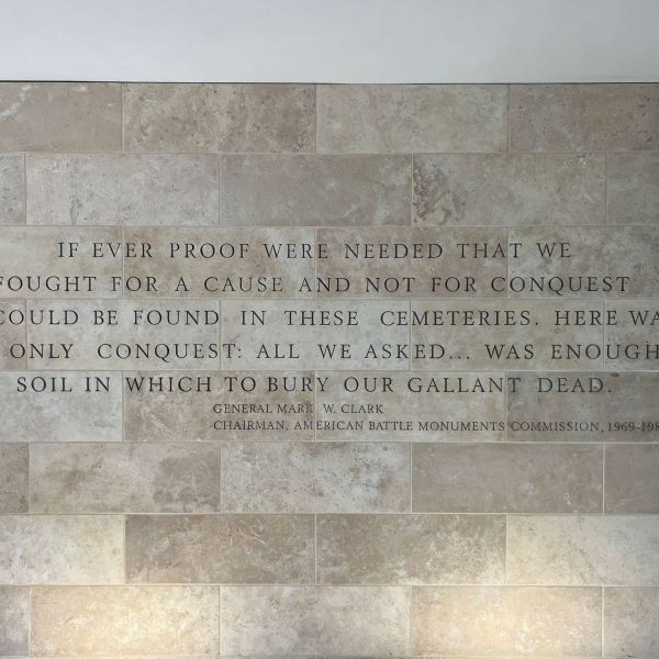 Dedication wall in American cemetery in Normandy, France. Is there any such thing as a good beach in Normandy?
