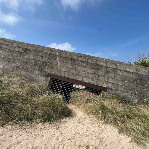 Concrete bunker window in Juno Beach Museum in Normandy, France. Is there any such thing as a good beach in Normandy?