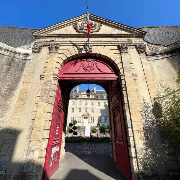 Entrance gate in Bayeux in Normandy, France. The best steak & omelette in the world in the same day