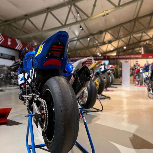 Modern motorcycles on display at the museum in Le Mance, France. Is this the best island in the world?