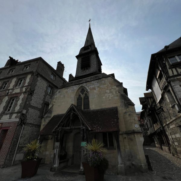 Old church at Honfleur in Normandy, France. The best viewpoint, museum and cafe in France