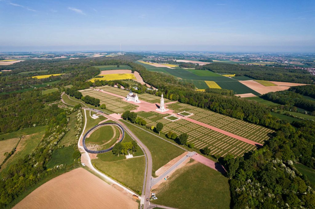 Aerial view of cemetery in France. 10 must sees of Normandy & The Western Front