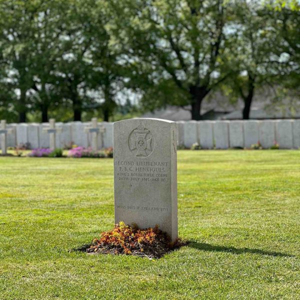 Tombstones in Lijssenthoek Cemetery, Belgium. The escape of Dunkirk