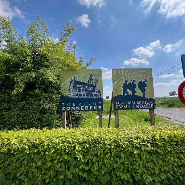 Direction sign in Passchendaele Museum, Belgium. The worst hotel owner in Europe