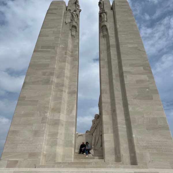 Mom and dad in Vimy Ridge Memorial, France. The escape of Dunkirk