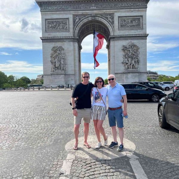 David Simpson with mom and dad at The Arc de Triomphe in Paris, France. Finishing up in Paris