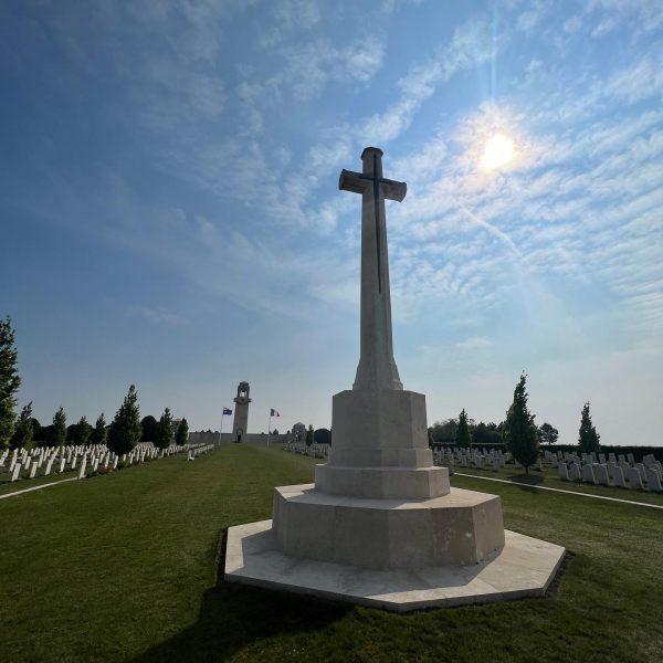 Giant cross at Australian National Memorial Cemetery, France. The Battle of the Somme