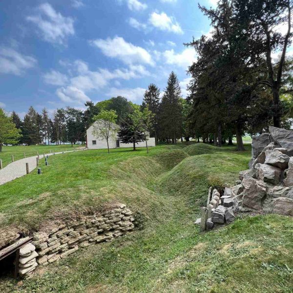 Trenches at Beaumont Hamel Newfound Memorial in Somme, France. The Battle of the Somme