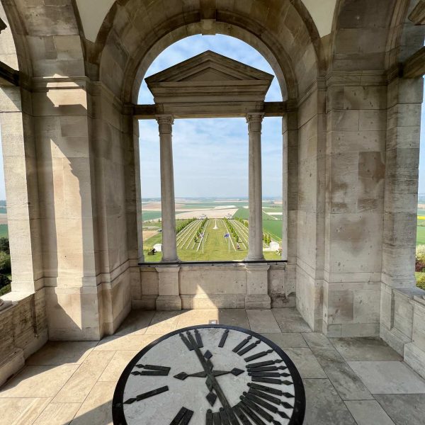 Giant clock at Australian National Memorial Cemetery, France. The Battle of the Somme