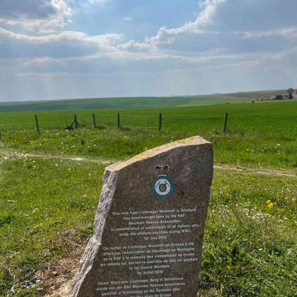 Rock marker in Lochnagar Crater, France. The Battle of the Somme