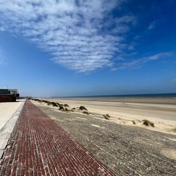 Ramp at beach in Dunkirk, France. The escape of Dunkirk