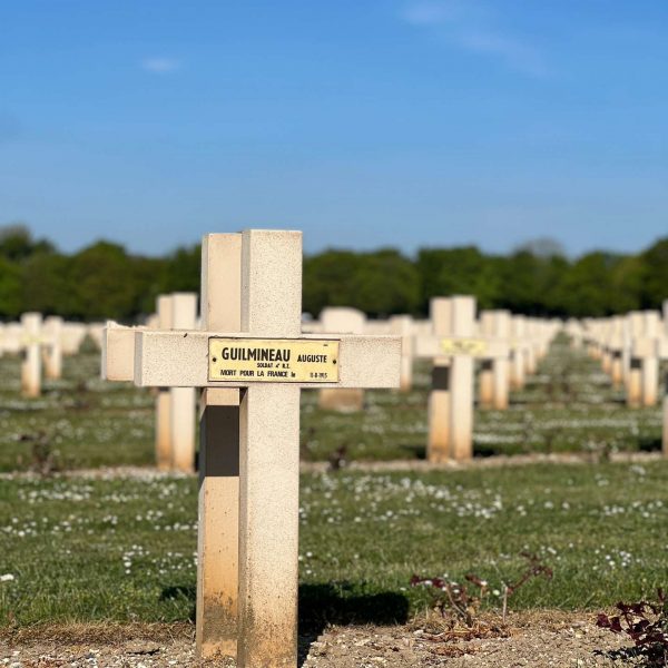 Cross grave markers in Ossuaire Notre-Dame de Lorette, France. The worst hotel owner in Europe