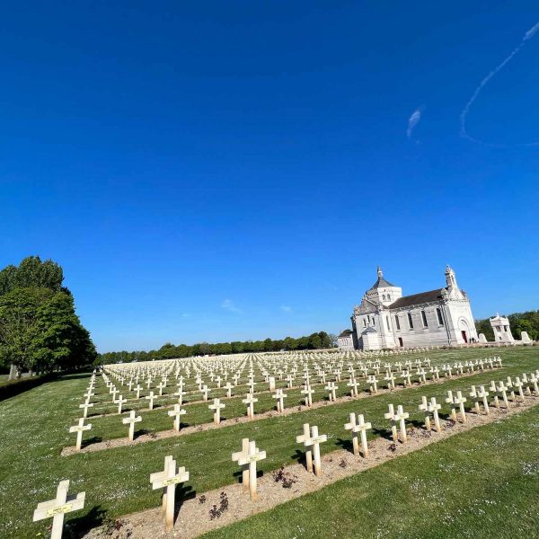Cross grave markers in Ossuaire Notre-Dame de Lorette, France. The worst hotel owner in Europe