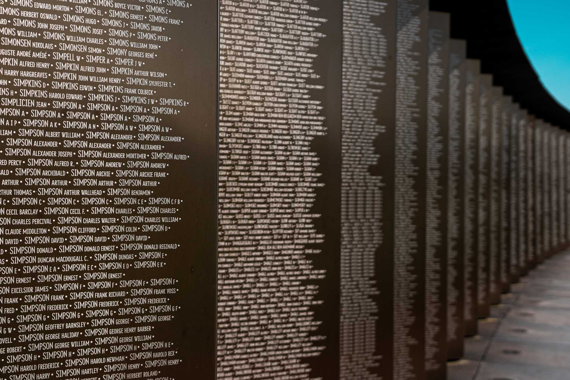 Names engraved at Ring of Remembrance Memorial in Ablain-Saint-Nazaire, France. The worst hotel owner in Europe