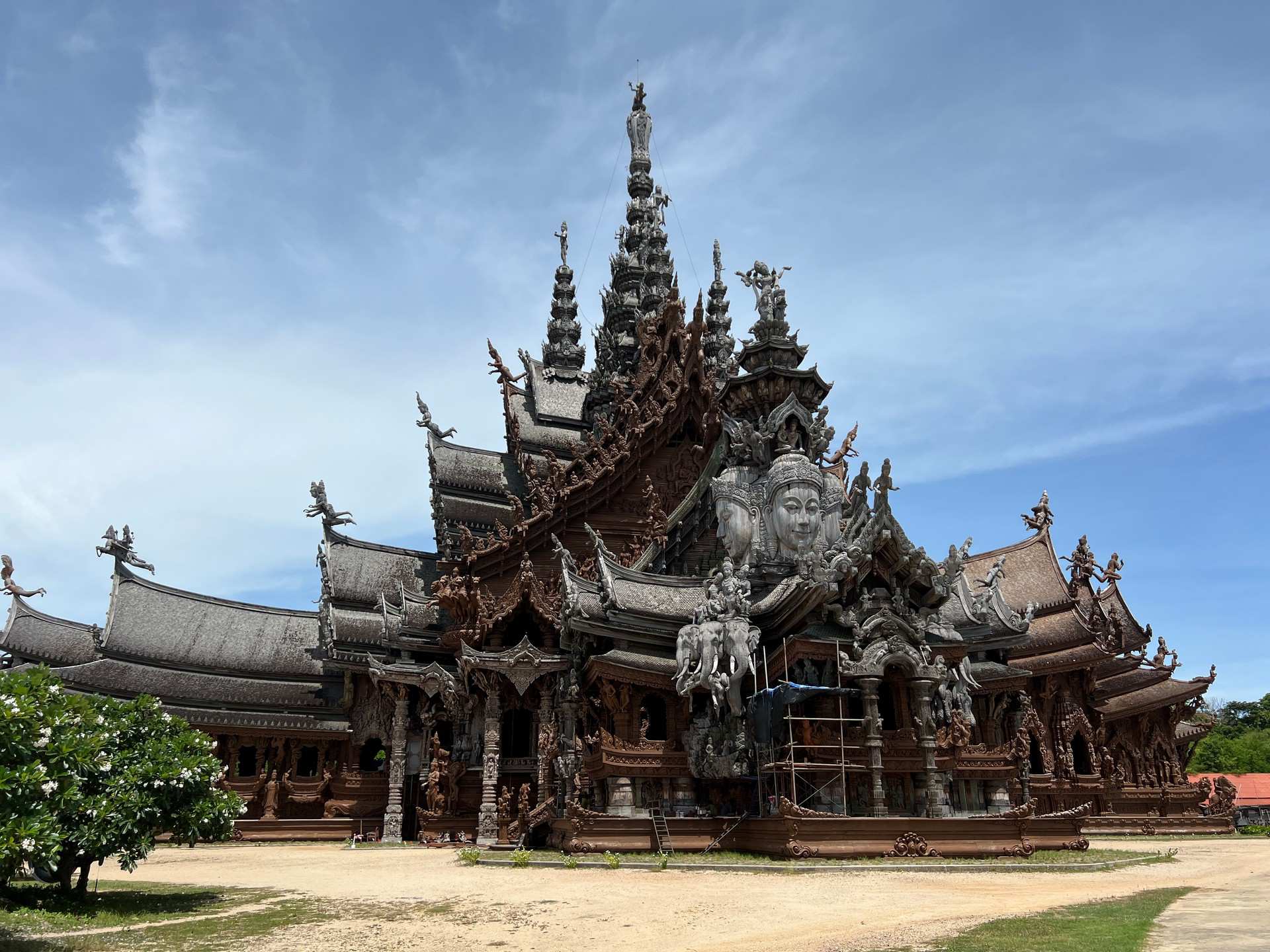 The Sanctuary of Truth in Pattaya, Thailand. A Mcdonalds feast and the Sanctuary of Truth