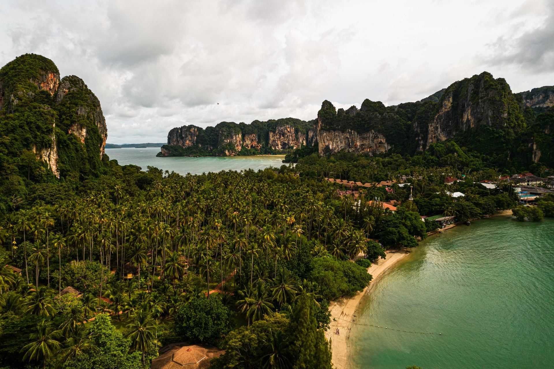 Aerial view of viewpoint in Railay Beach, Thailand. Railay Viewpoint, Tiger Temple & the best Tom Yum in Thailand