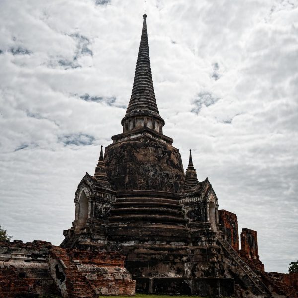 Temple on a cloudy day in Ayutthaya, Thailand. Ayutthaya, food frenzy & cryo time