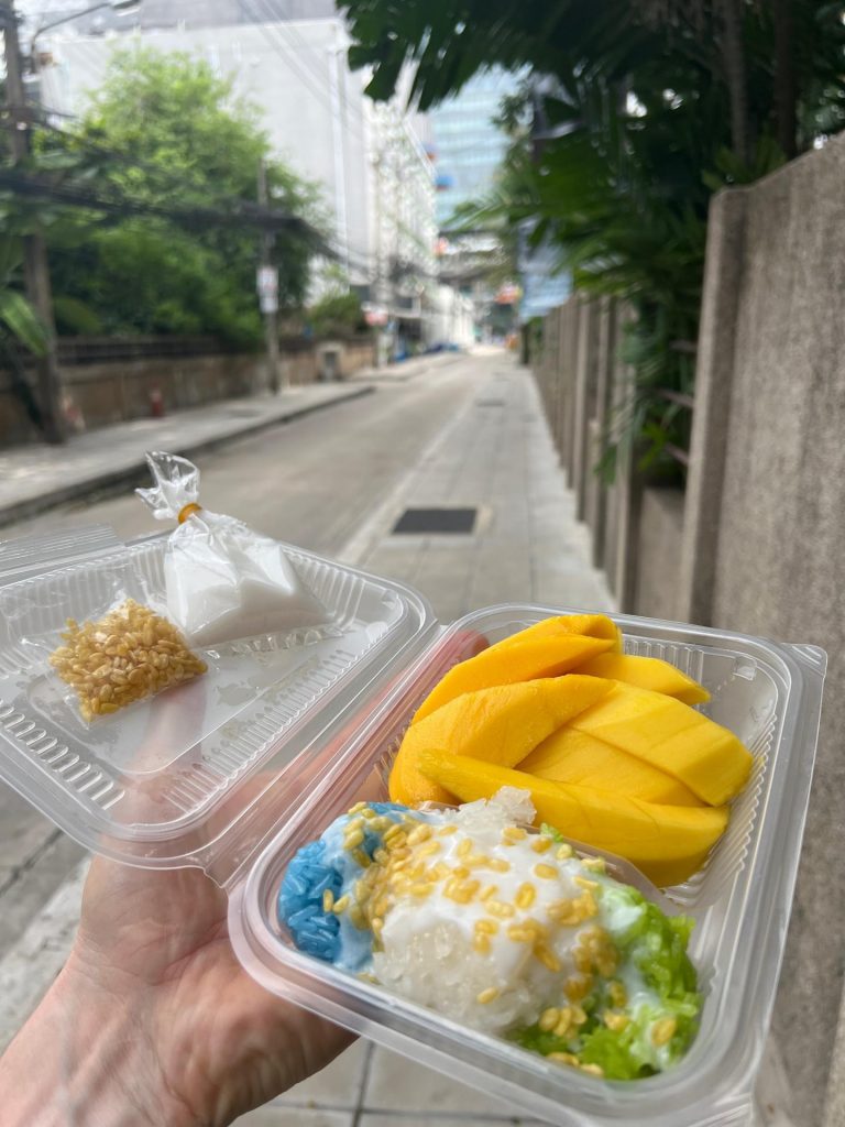 Mango sticky rice in Bangkok, Thailand. The day to end all days in Bangkok