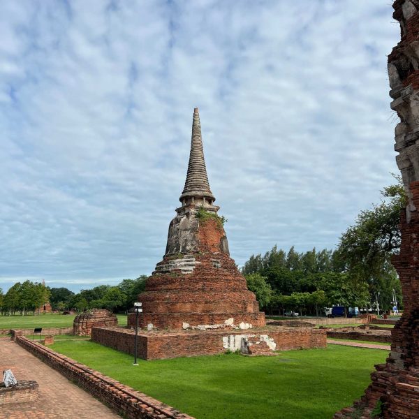 Temple on a cloudy day in Ayutthaya, Thailand. Ayutthaya, food frenzy & cryo time
