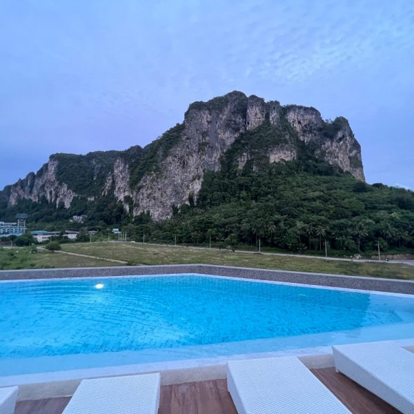 Pool by the cliff in Ao Nang, Thailand. Railay Viewpoint, Tiger Temple & the best Tom Yum in Thailand