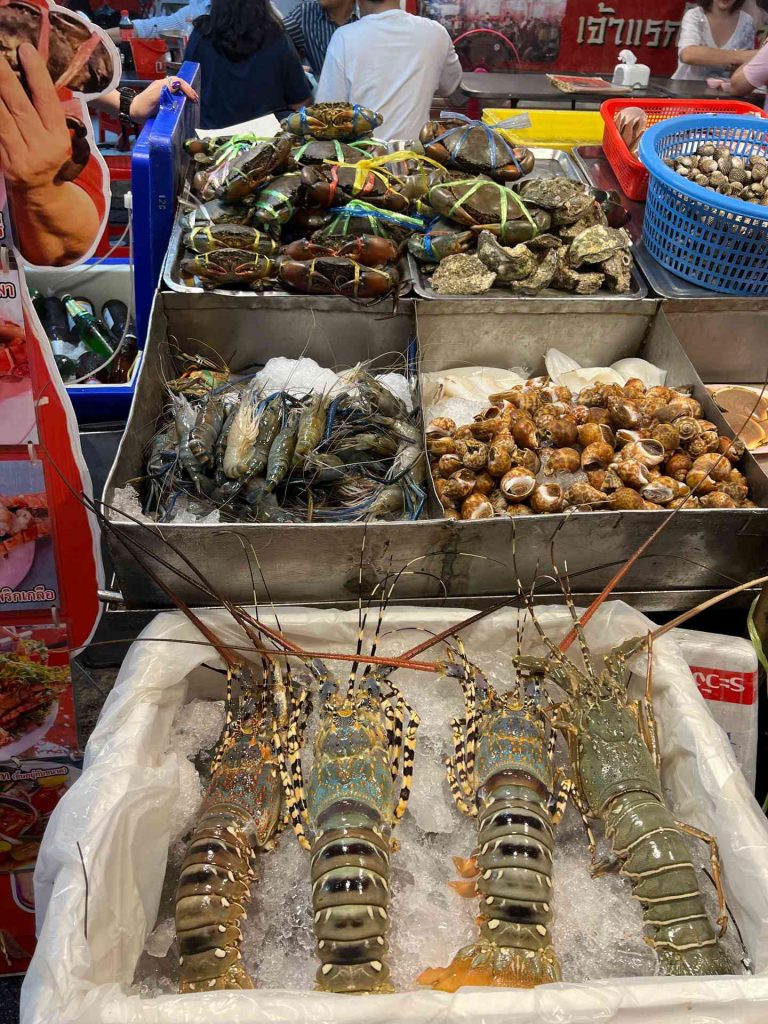 Chinatown fresh seafood stall in Bangkok, Thailand. The day to end all days in Bangkok