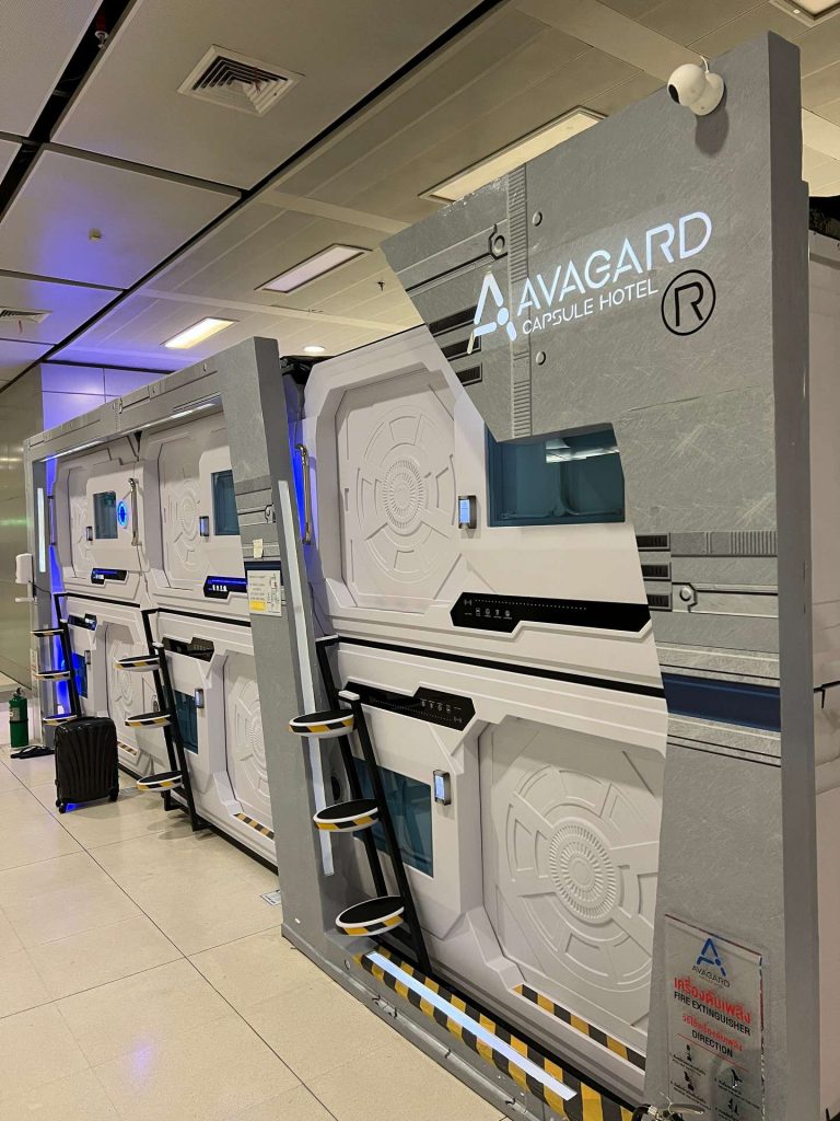 Capsules at Capsule Hotel in Bangkok, Thailand. The day to end all days in Bangkok