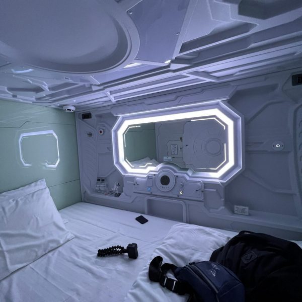 Bed inside the capsule at Capsule Hotel in Bangkok, Thailand. The day to end all days in Bangkok