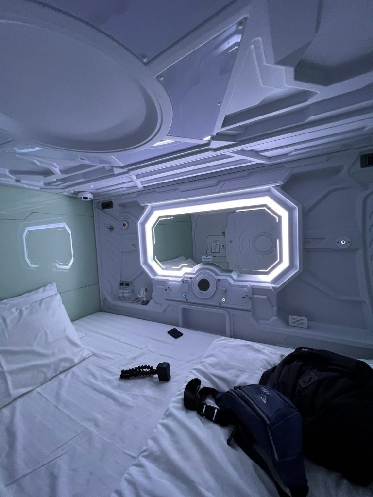 Bed inside the capsule at Capsule Hotel in Bangkok, Thailand. The day to end all days in Bangkok