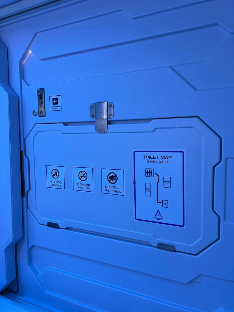 Inside the capsule at Capsule Hotel in Bangkok, Thailand. The day to end all days in Bangkok