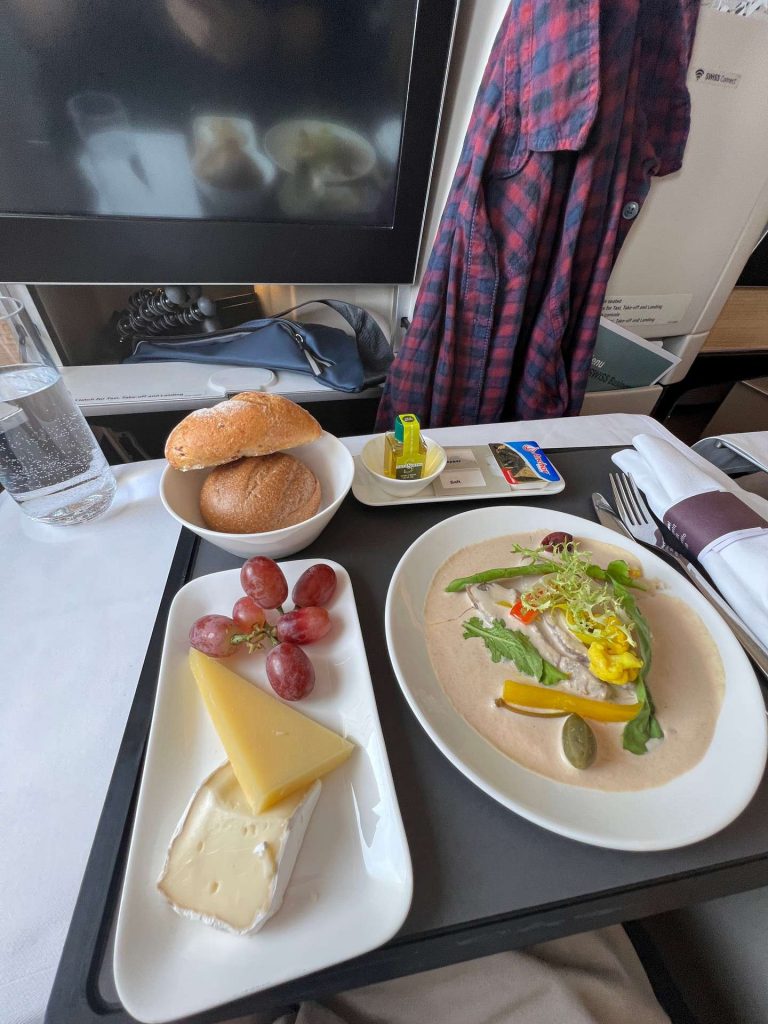 Food aboard plane leaving Thailand. The day to end all days in Bangkok