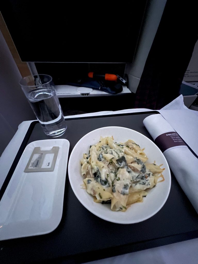 Food aboard plane leaving Thailand. The day to end all days in Bangkok